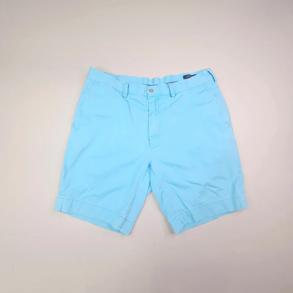 Polo Ralph Lauren Shorts Mens 36 Light Blue Classic Fit 9 Inch Cotton Twill